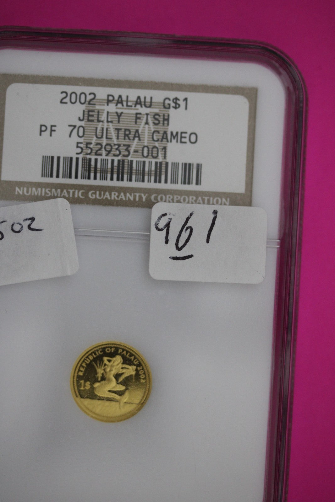 2002 PR 70 Palau $1 Gold Coin Proof Ultra Cameo 1.25 Grams .999 NGC Slab 961