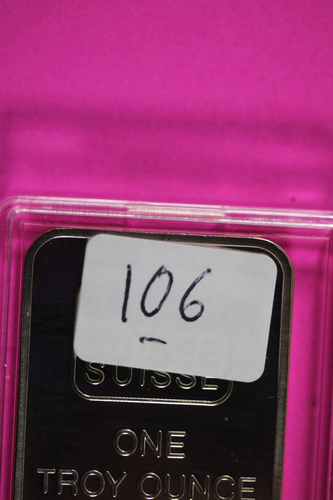 Rare 1980'S Pamp 1 OZ Silver Art Bar Suisse in Capsule Guaranteed Genuine B106