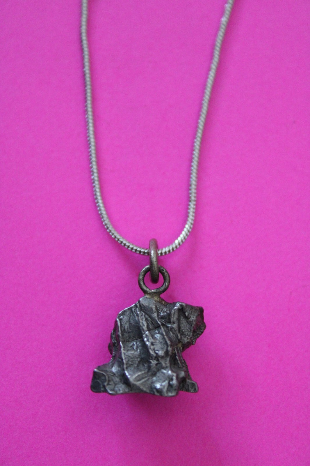 Meteorite Necklace W/ Chain Campo Del Cielo 5.1 Grams Real Dinosaur Girl COA 52