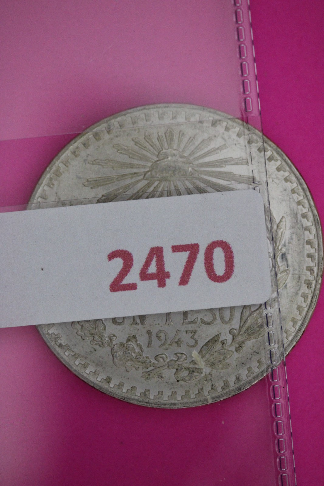 1943 Mexico 1 Un Peso Silver Coin .720 Fine Guaranteed Authentic Hi Grade 2470