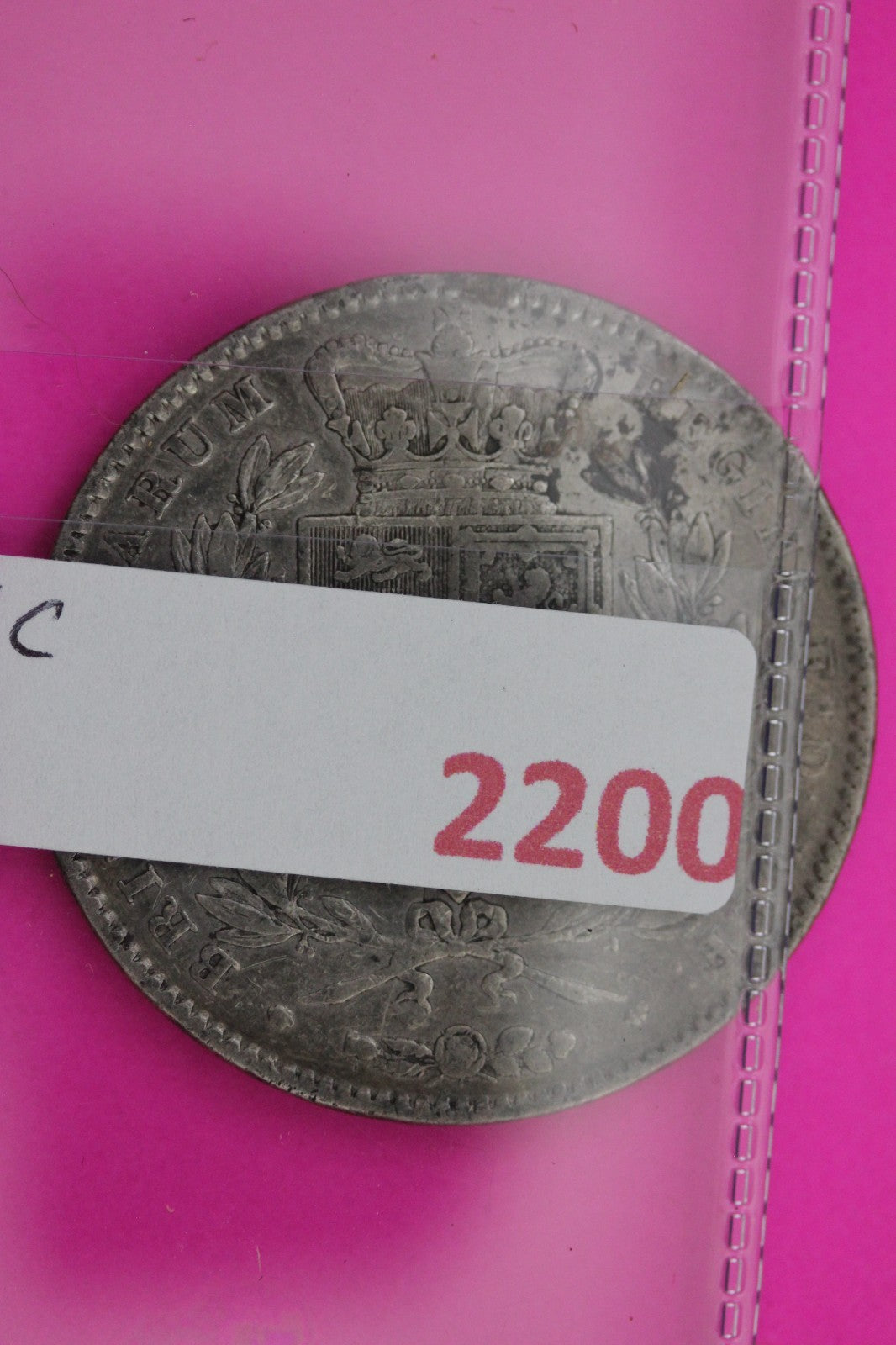 1844 United Kingdom Crown Silver Coin Guaranteed Authentic & Genuine 2200