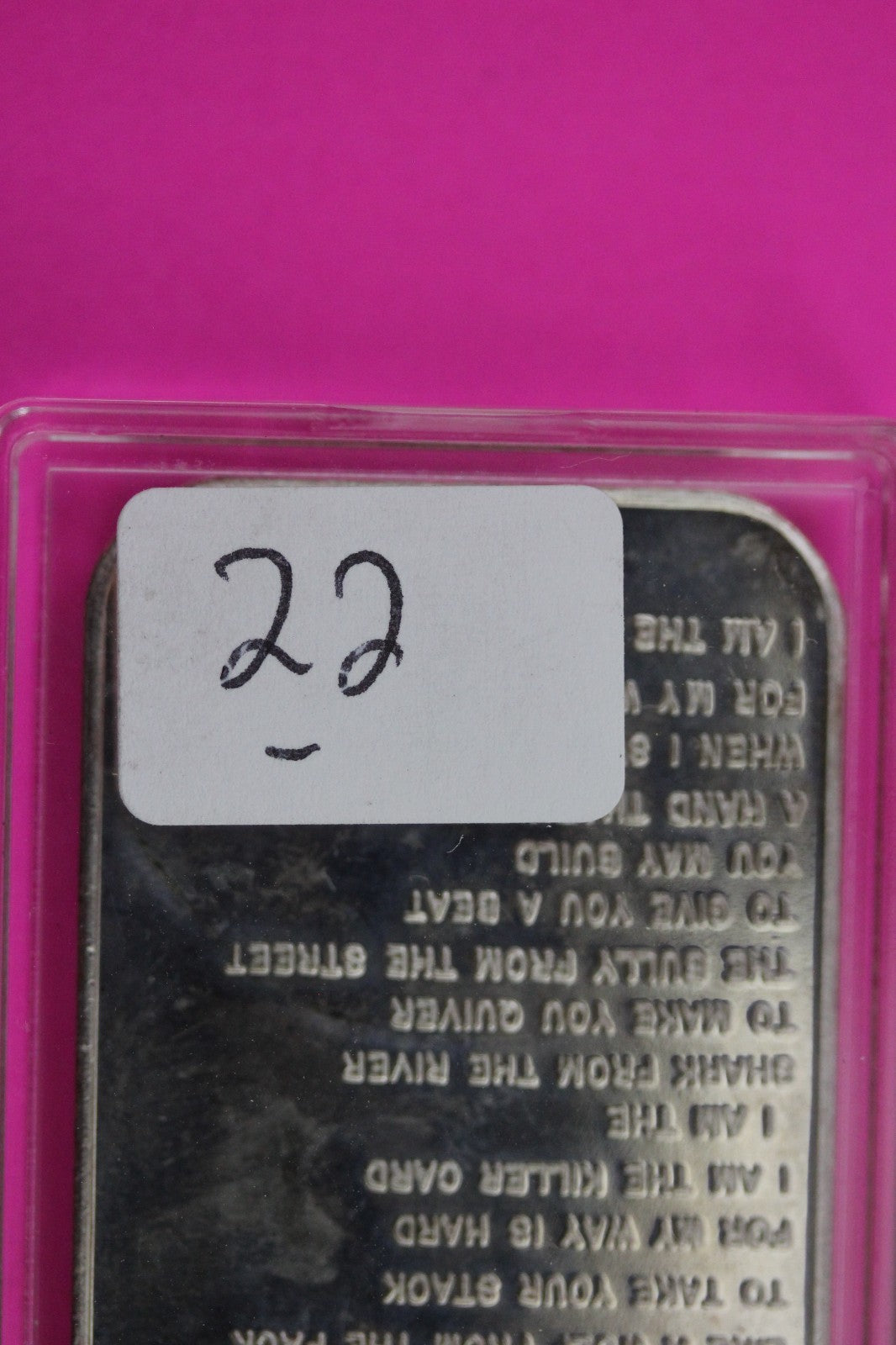 The Killer Card 7th Card of Holdem Rare Vintage Art Bar 1 OZ Silver B22