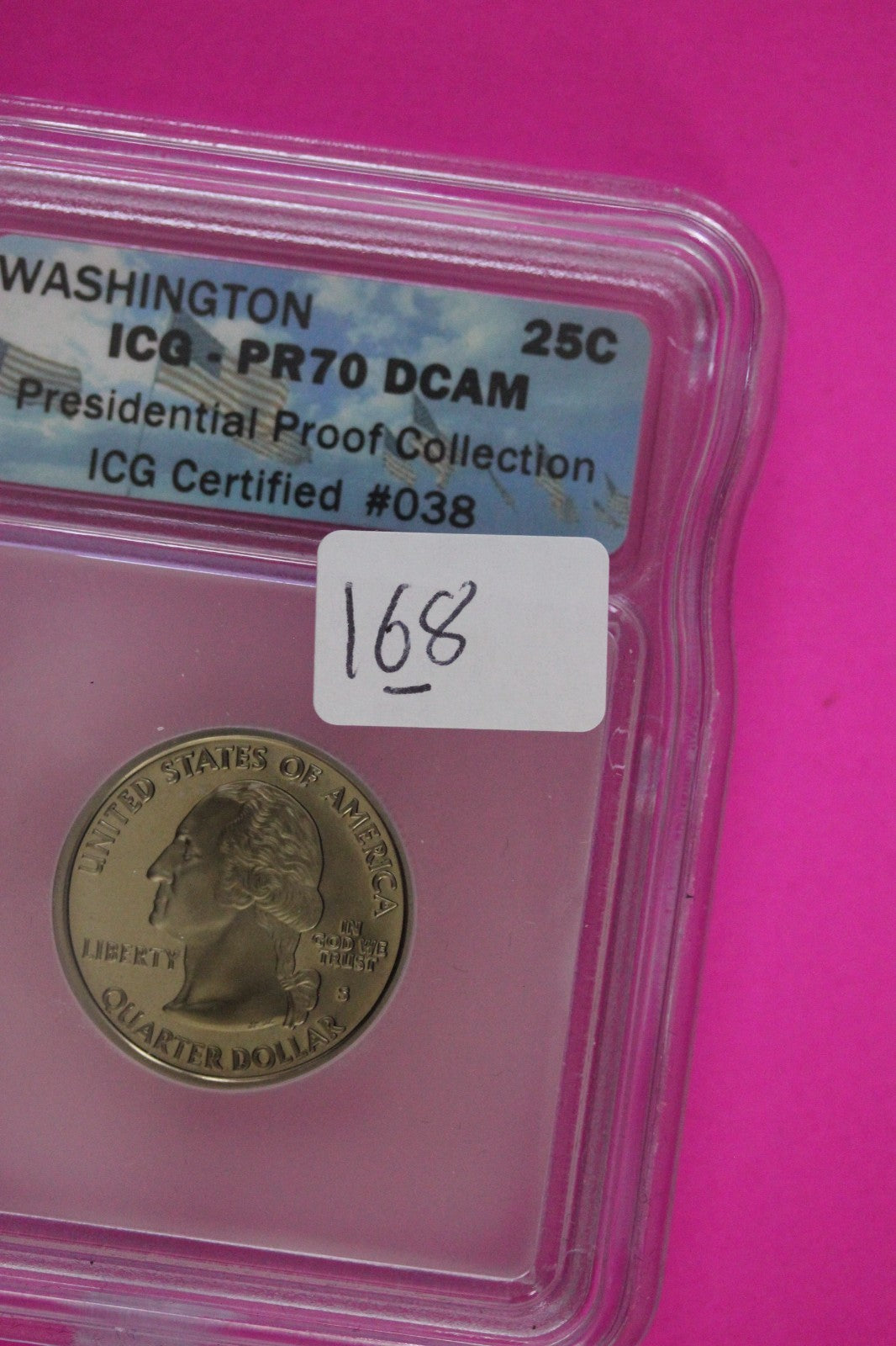 2003 S PR 70 Proof Arkansas Clad State Quarter ICG Certified Graded Slab 168