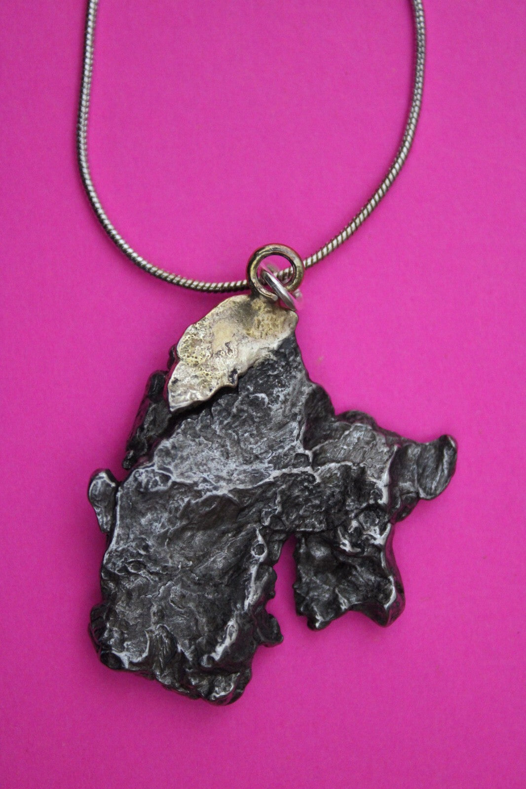Meteorite Necklace W/ Chain Campo Del Cielo 16.3 Grams Real Dinosaur Girl COA 02