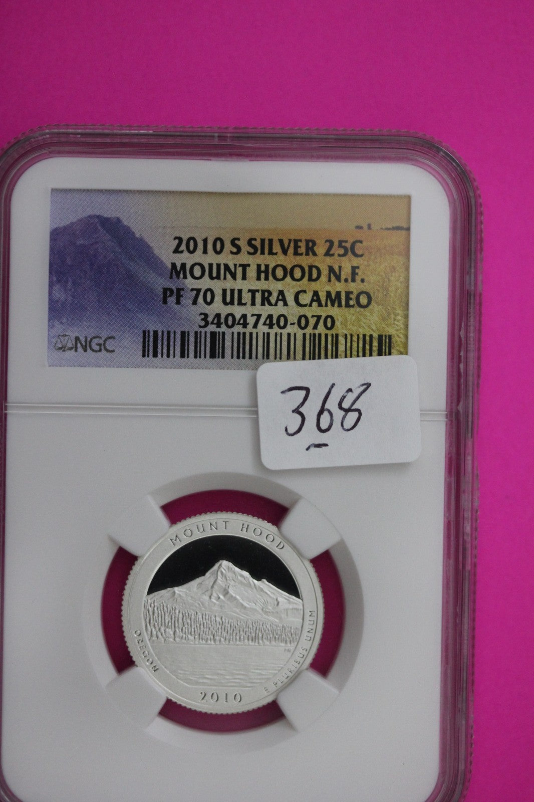 2010 S PF 70 Silver Quarter Mount Hood Park ATB NGC Graded Certified Slab 368