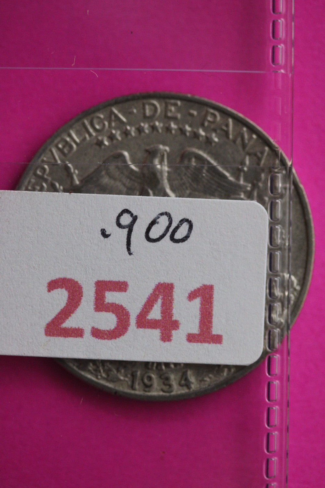 High Grade 1934 Panama 1/4 Balboa Silver Coin Guaranteed Authentic Genuine 2541