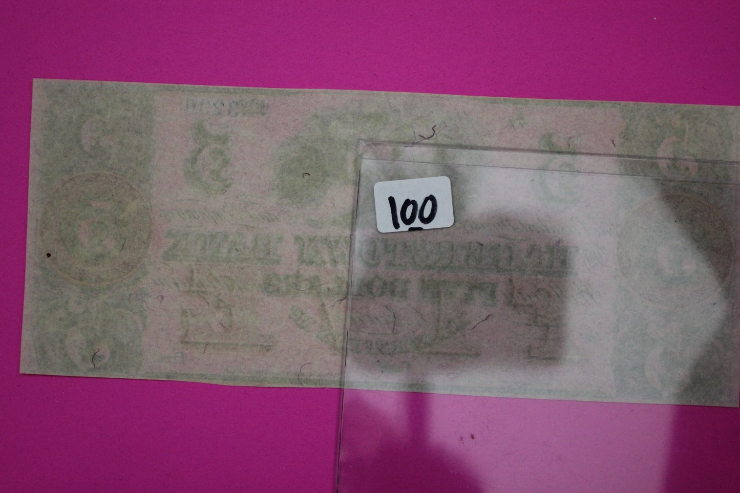 The Hagerstown Bank 5 Five Dollars Guaranteed Authentic & Genuine Paper Note 100