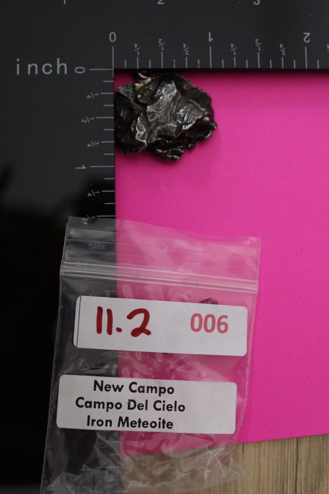 Meteorite Necklace W/ Chain Campo Del Cielo 11.2 Grams Real Dinosaur Girl COA 06