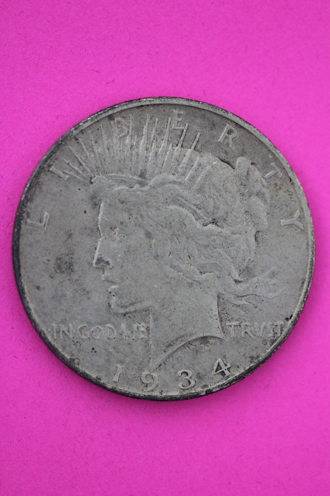 1934 D Liberty Peace Silver Dollar Scarce Semi Key Date Coin Denver Mint 15