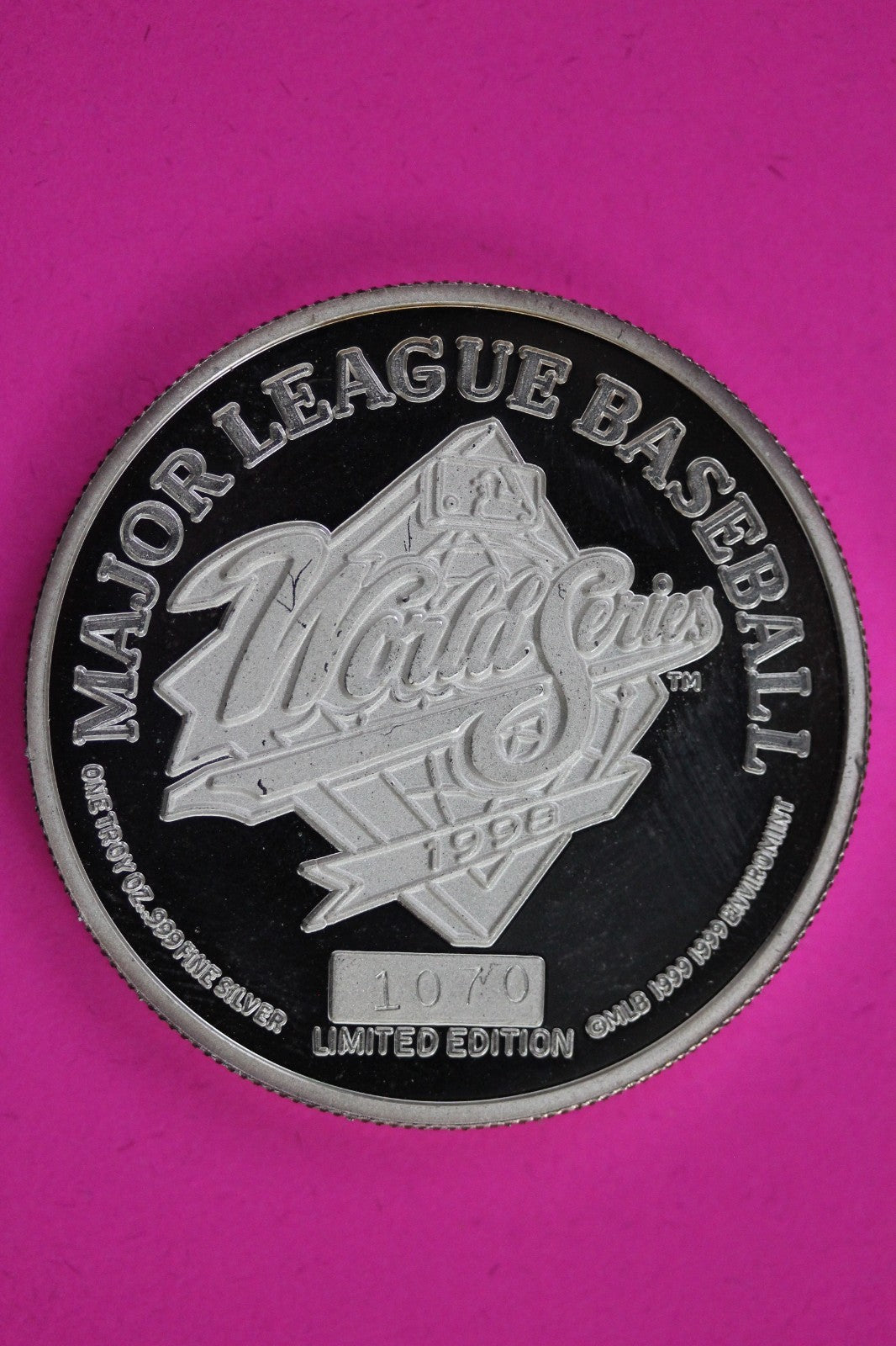 1998 NY World Series Champions 1 OZ .999 Silver Round Guaranteed Authentic 1840