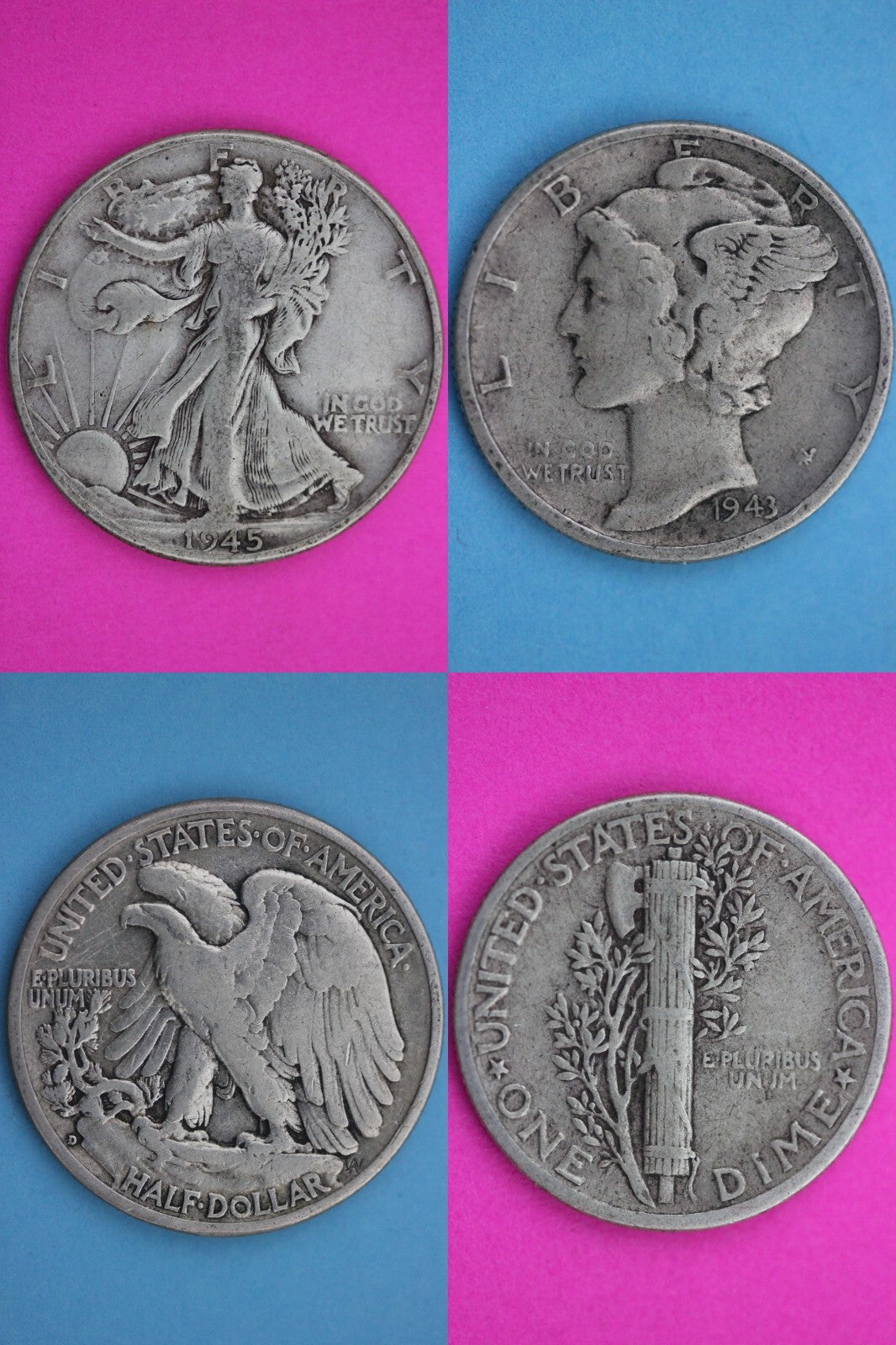 6 Standard Ounces Coin Weight 90% Silver Junk Walking Halves & Mercury Dimes