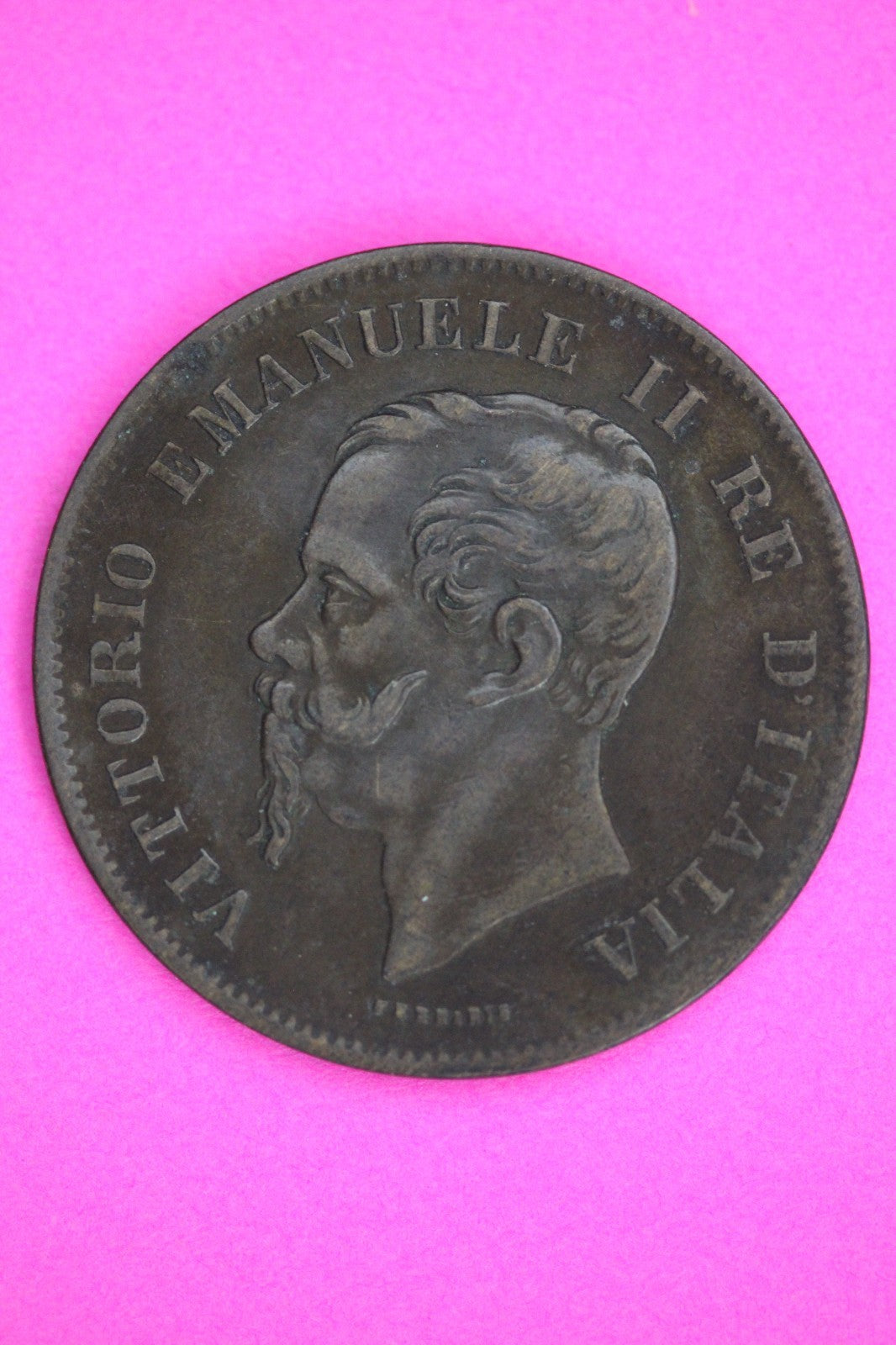 1862 Italy 5 Centesimis Guaranteed Authentic Genuine Coin American Seller 2665