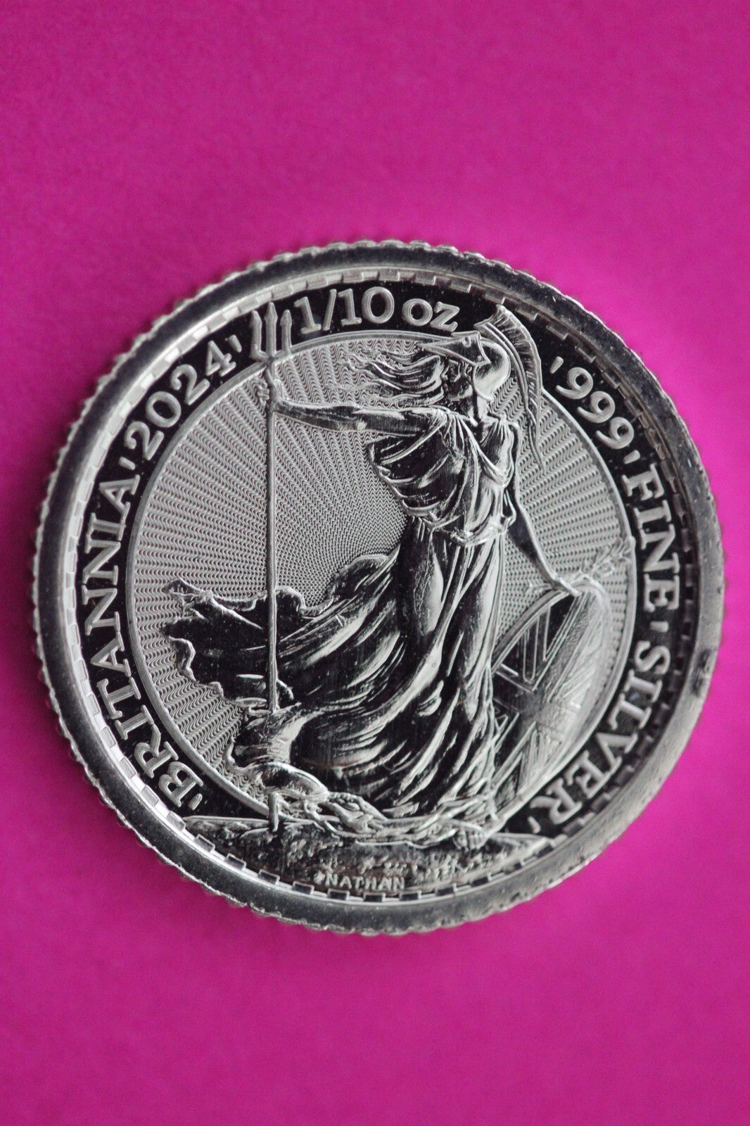 2024 Great Britain 20 Pence 1/10 th Ounce Britannia .999 Silver Authentic 0989