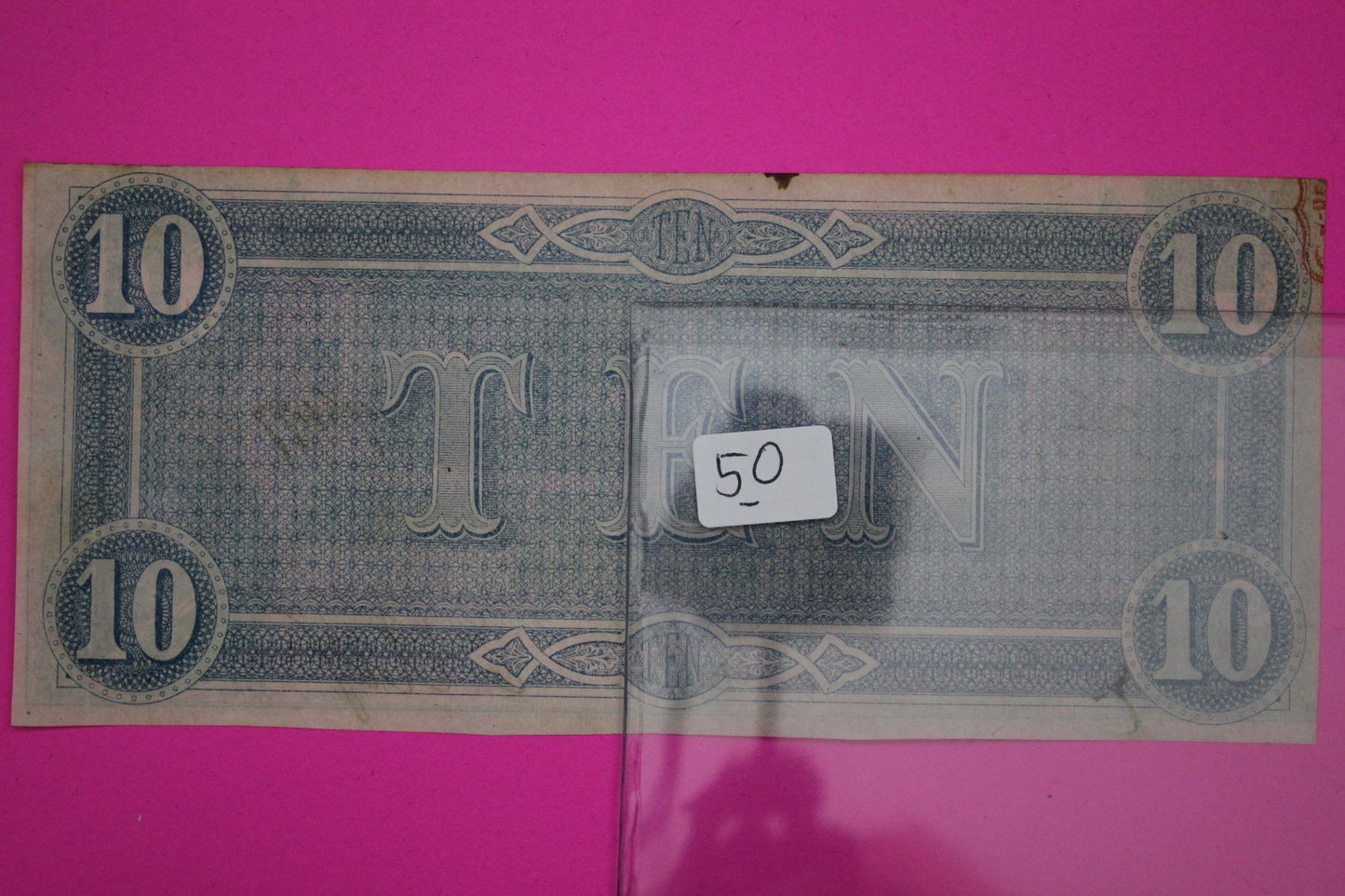 Rare AU/UNC 1864 Confederate States of America $10 Ten Dollars T68 PF39 R-6 50