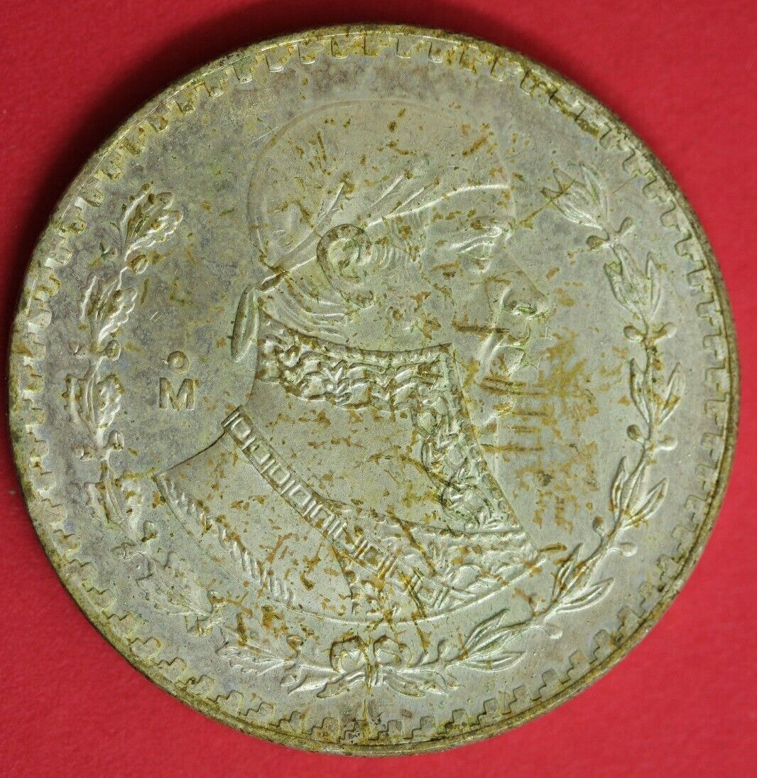 1961 Mexico Un 1 Peso .10 Silver Coin Morelos Estados Unidos Mexicanos GFB 46