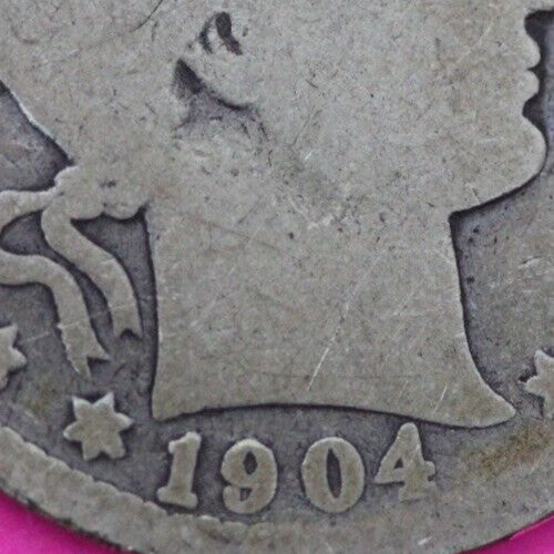 1904 O Barber Liberty Silver Quarter Scarce Semi Key Date New Orleans Mint 24