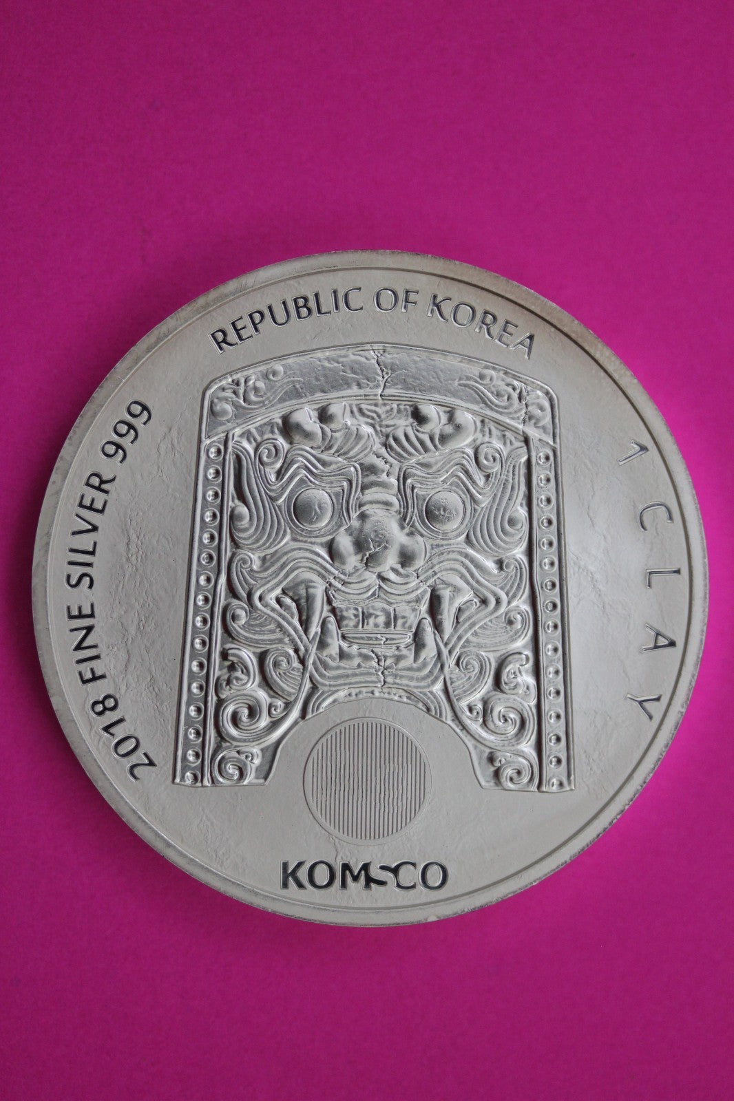 BU 2018 Korea Chiwoo Cheonwang 1 Clay 1 OZ .999 Silver Guaranteed Authentic 1695