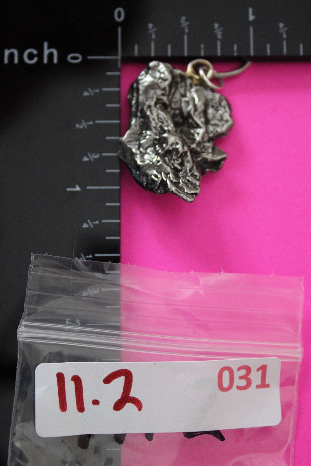 Meteorite Necklace W/ Chain Campo Del Cielo 11.2 Grams Real Dinosaur Girl COA 31