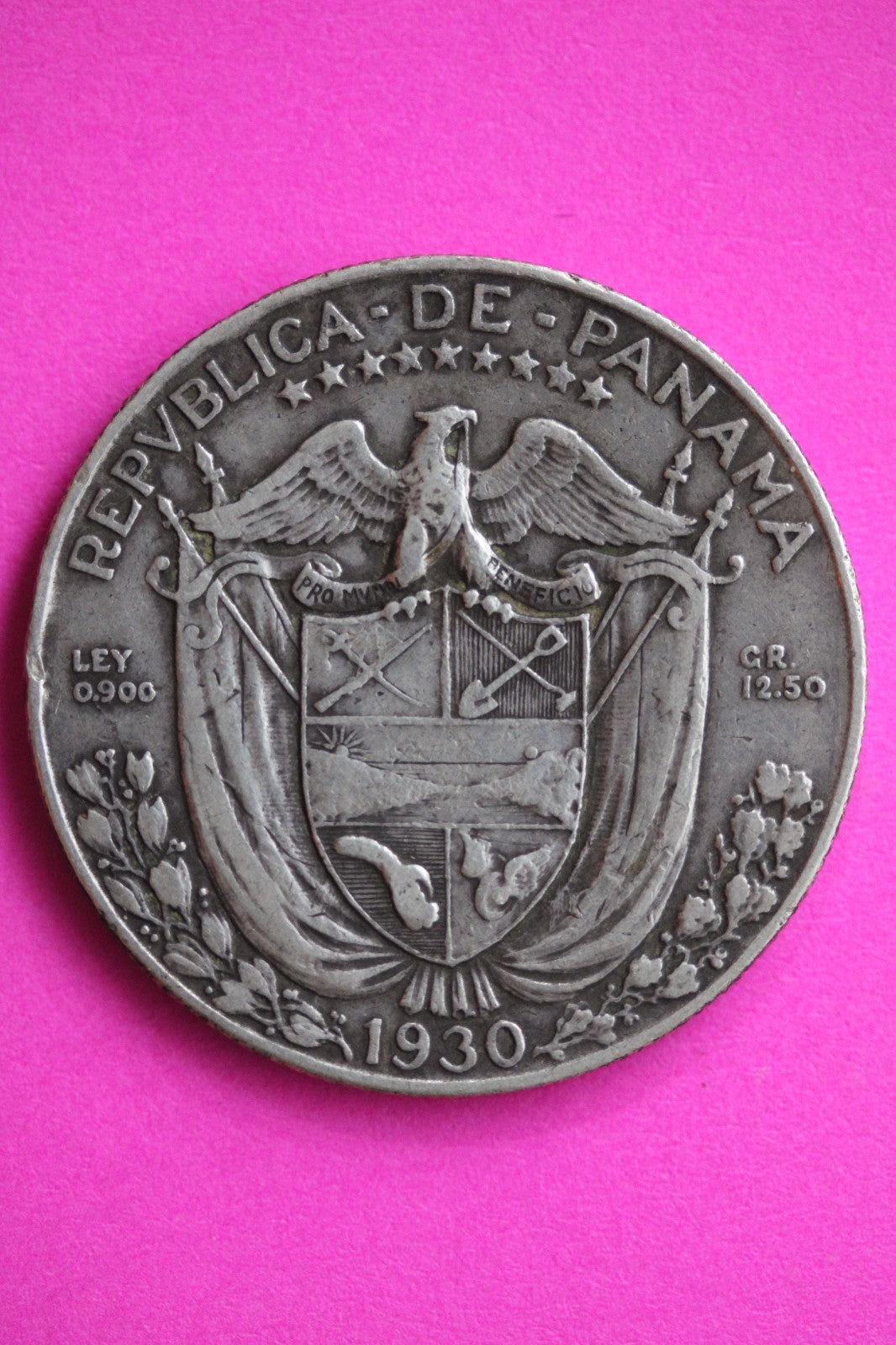 1930 Panama 1/2 Half Balboa Silver Coin Guaranteed Authentic USA Seller 2528