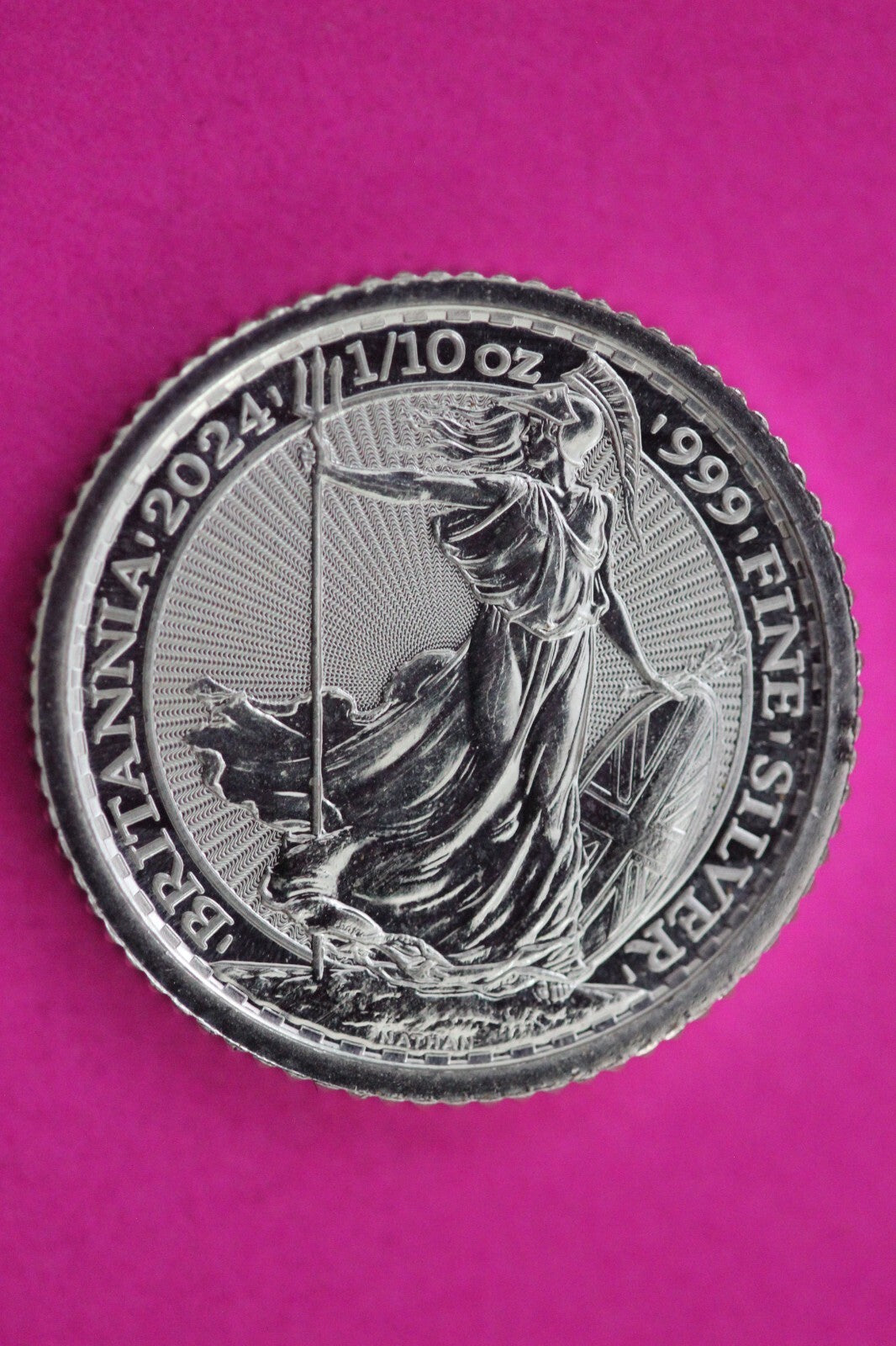 2024 Great Britain 20 Pence 1/10 th Ounce Britannia .999 Silver Authentic 0998