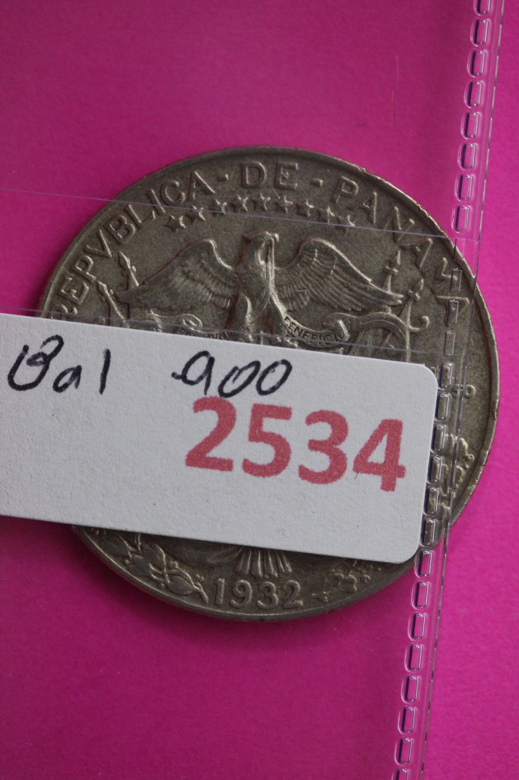 High Grade 1932 Panama 1/2 Half Balboa Silver Coin Guaranteed Authentic 2534