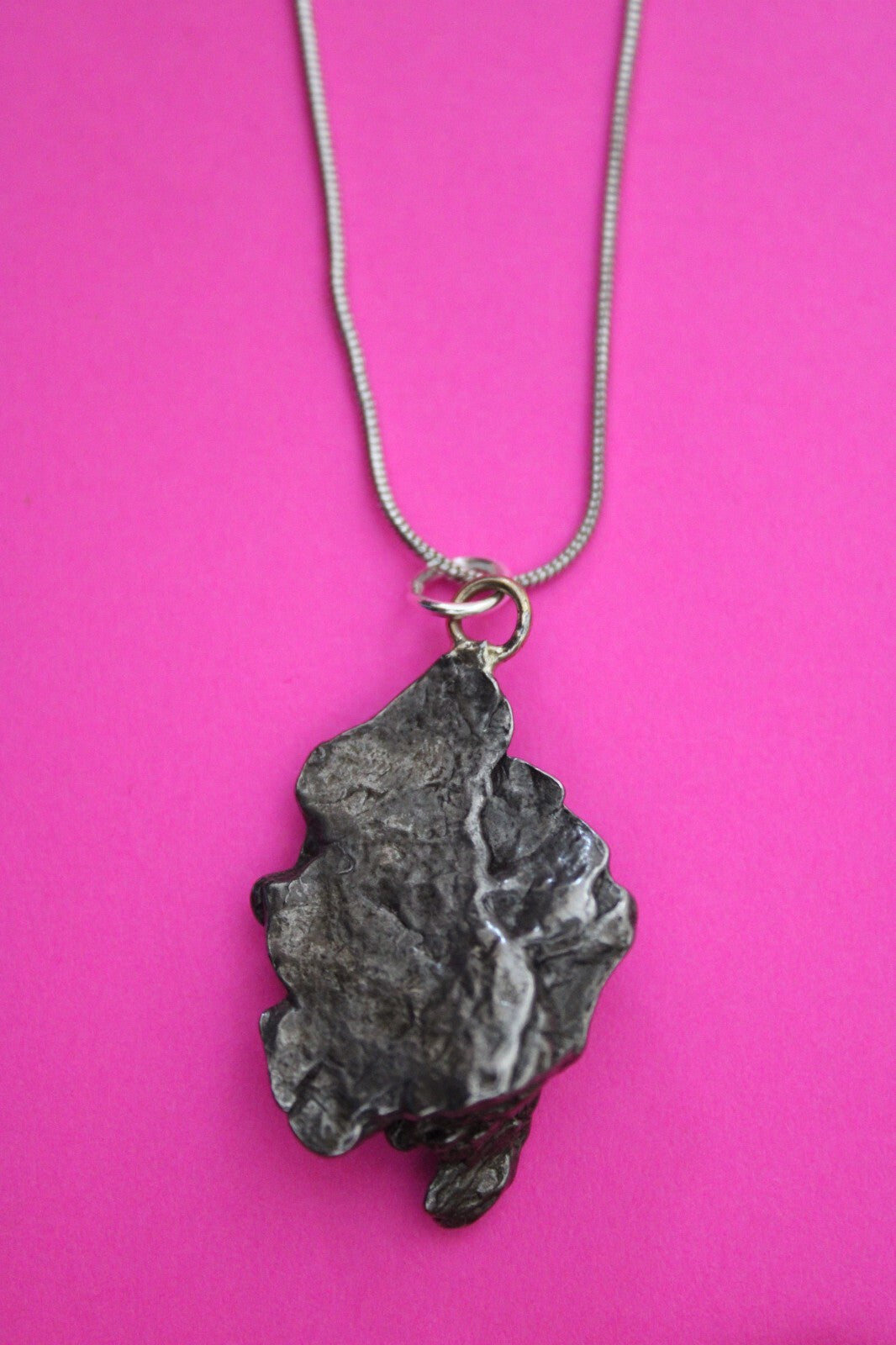 Meteorite Necklace W/ Chain Campo Del Cielo 11.0 Grams Real Dinosaur Girl COA 09