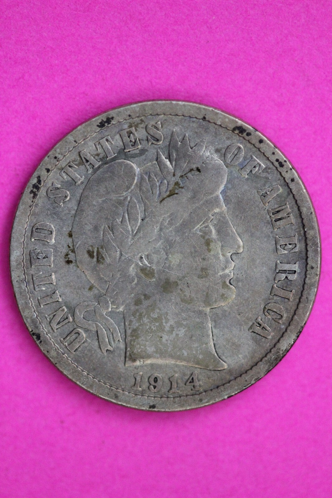 1914 P Barber Liberty Dime Silver Coin Guaranteed Authentic & Genuine 0717N