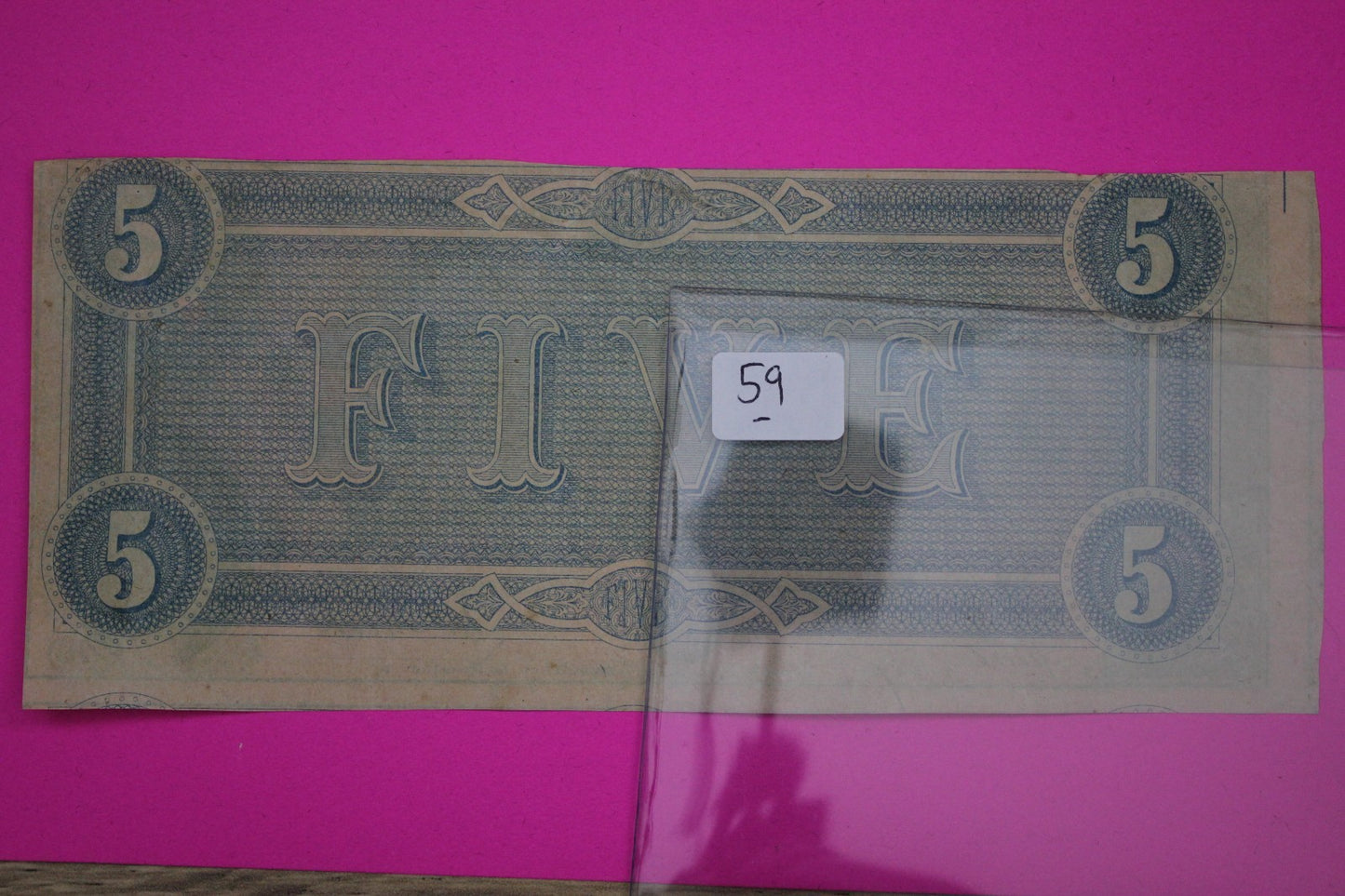 Crisp 1864 Confederate States of America $5 Five Dollars Guaranteed Authentic 59