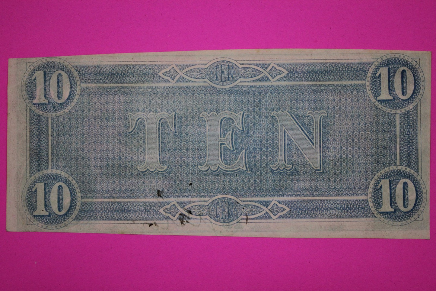 Crisp AU/UNC 1864 Confederate States of America $10 Ten Dollars Authentic 49