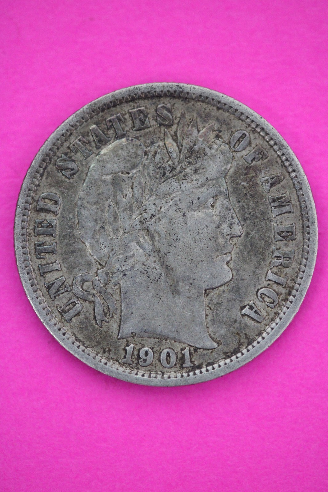 1901 P Barber Liberty Dime Scarce Semi Key Date Silver Coin Philadelphia Mint 30