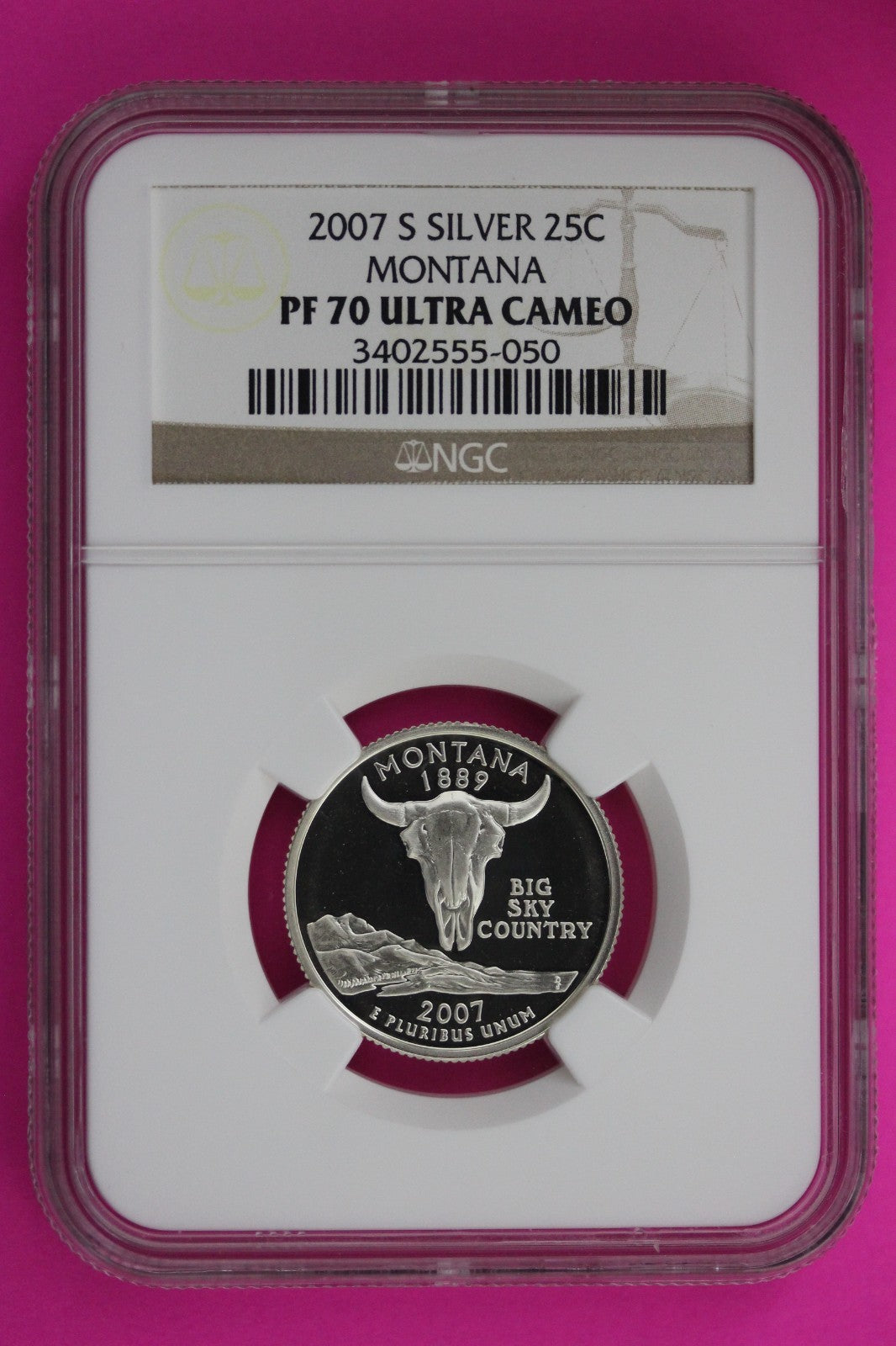 2007 S PF 70 Montana Silver State Quarter NGC Certified Authentic Slab 463