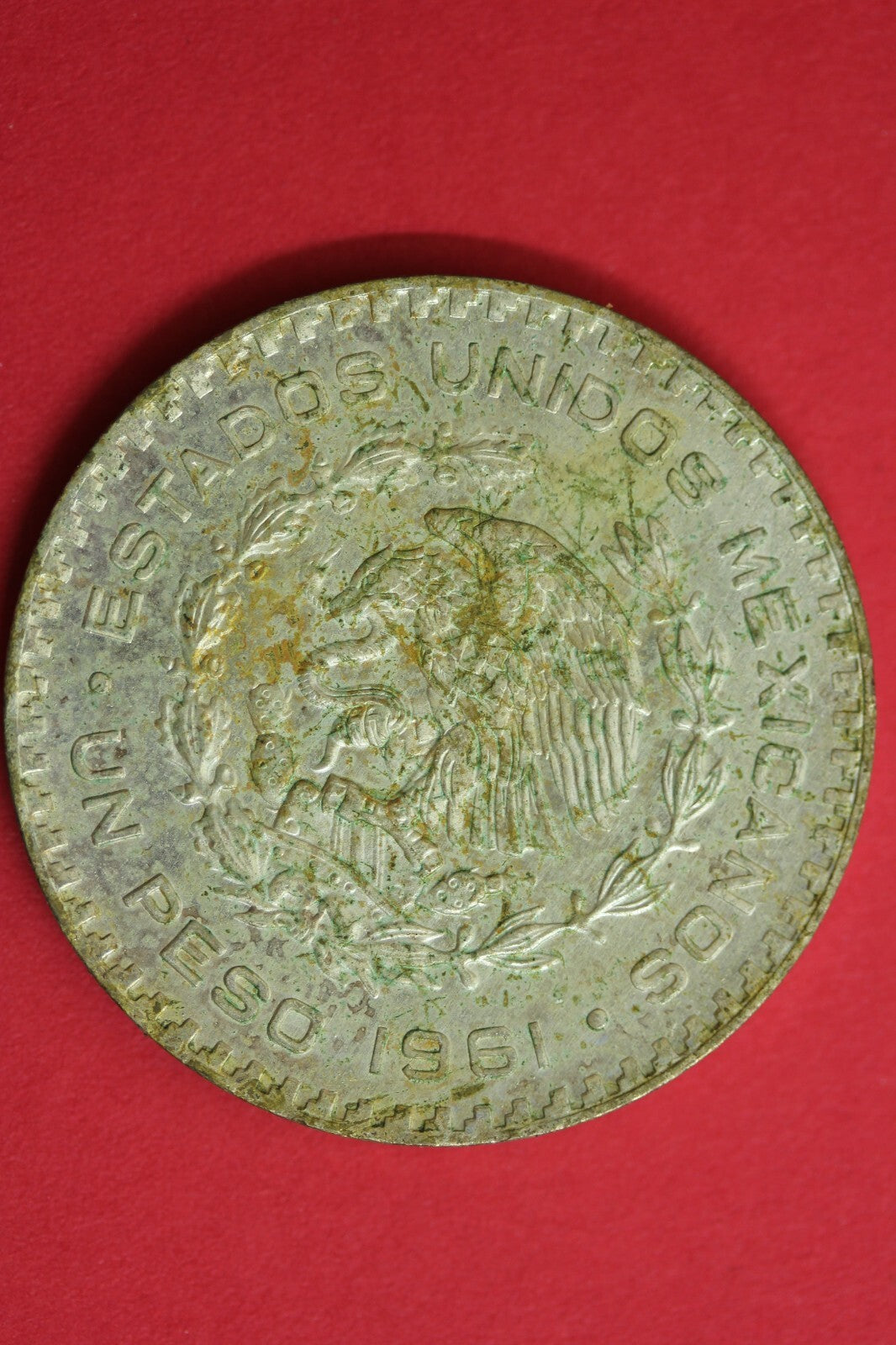 1961 Mexico Un 1 Peso .10 Silver Coin Morelos Estados Unidos Mexicanos GFB 46