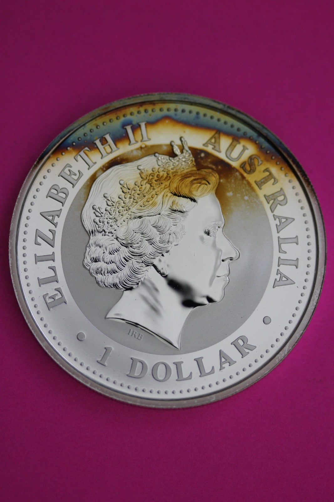 Rainbow Toned 2000 Year of the Dragon Australia $1 Dollar 1 Ounce Silver 1907