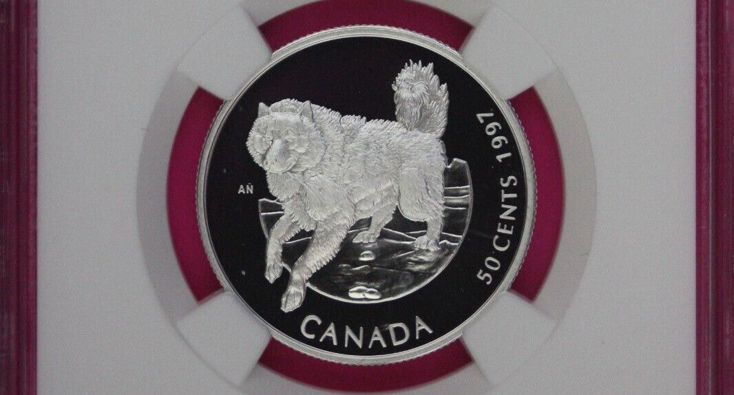 1997 PF 69 Ultra Cameo Canada Canadian Eskimo Dog Silver 50c NGC Slab 1051
