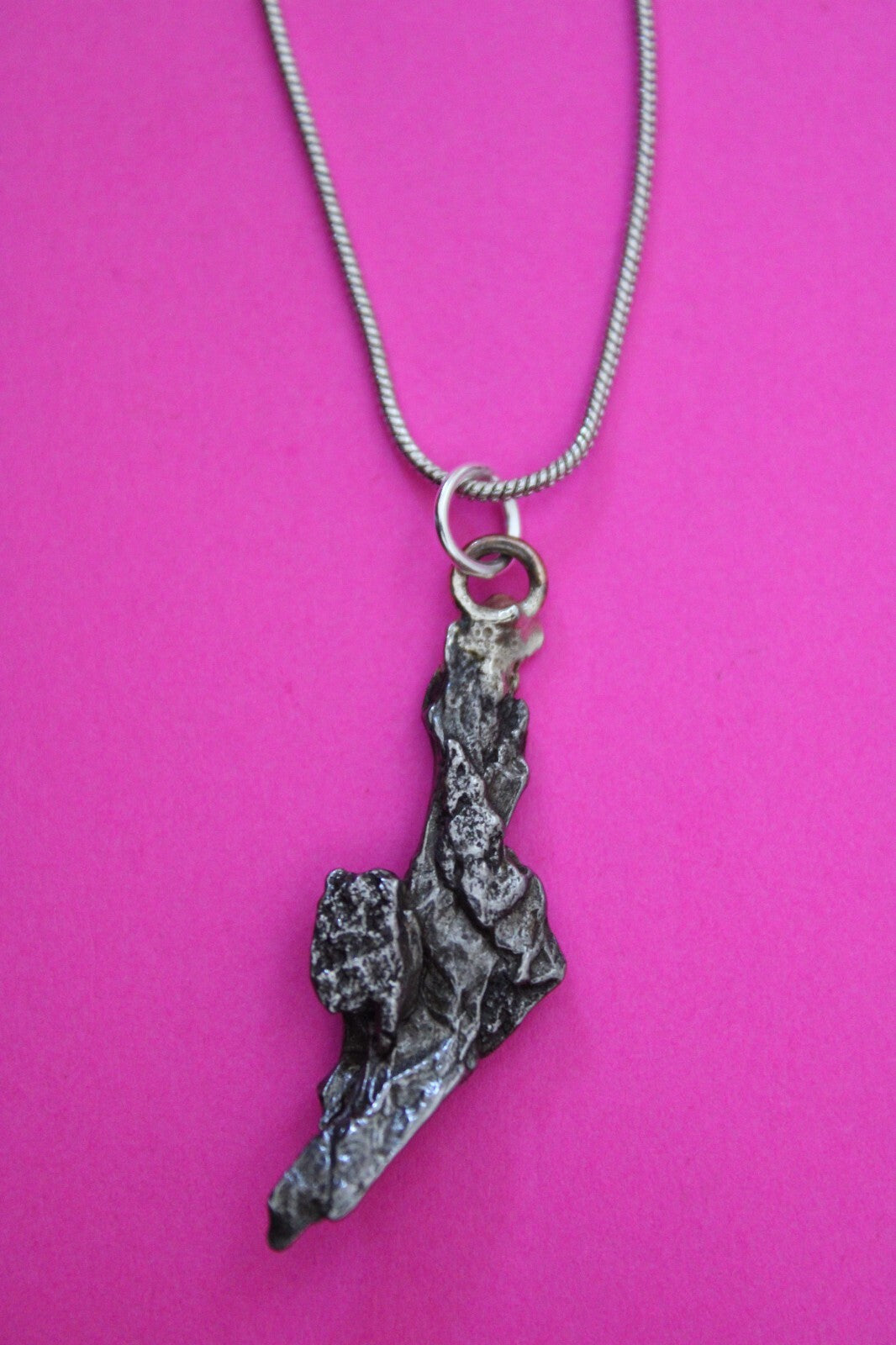 Meteorite Necklace W/ Chain Campo Del Cielo 3.3 Grams Real Dinosaur Girl COA 56