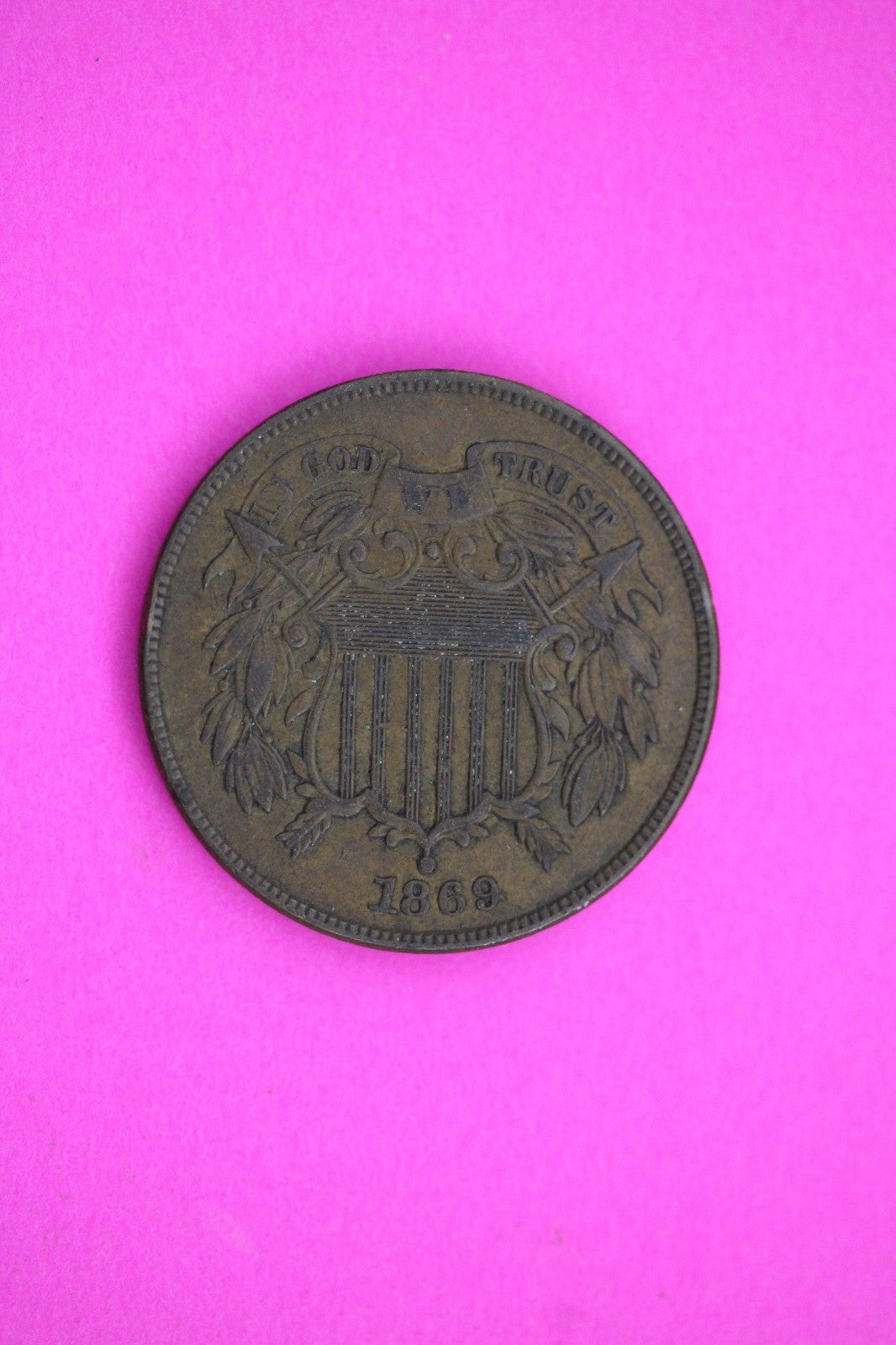 1869 BN Two 2 Cent Liberty Coin Eraly Type Guaranteed Authentic & Genuine 2418