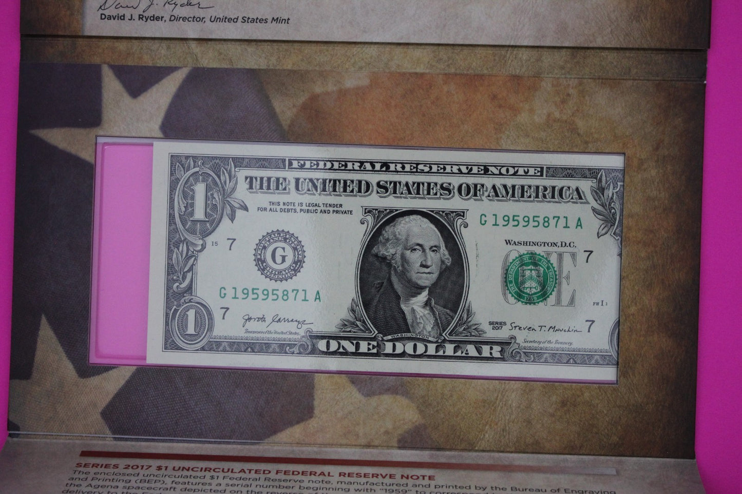 2019 Coin & Currency Set Enhanced Infant Child BU Dollar & $1 Note COA 9005