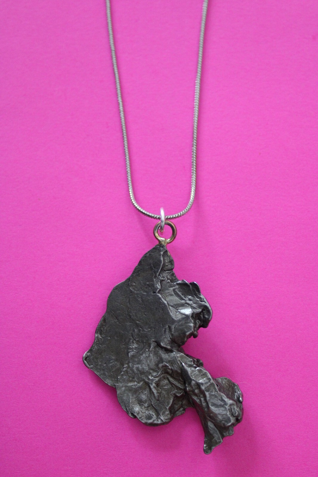 Meteorite Necklace W/ Chain Campo Del Cielo 15 Grams Real Dinosaur Girl COA 26