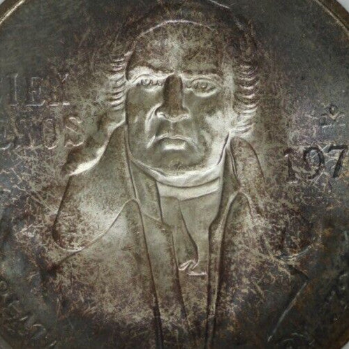 Rainbow Toned 1978 Mexico 100 Pesos BU .720 Fine Silver Rare Old School Slab 277