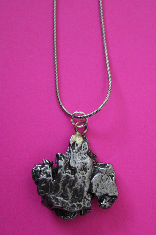 Meteorite Necklace W/ Chain Campo Del Cielo 14.4 Grams Real Dinosaur Girl COA 36