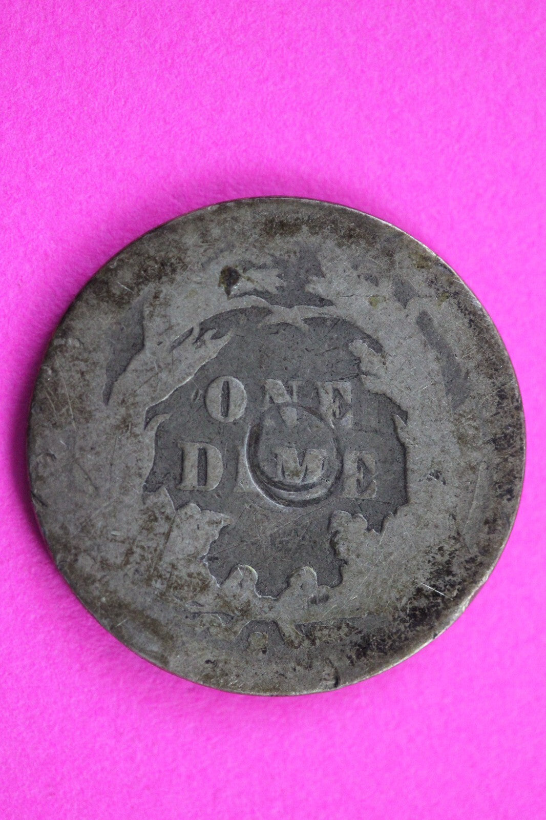 1887 S Seated Liberty Dime Exact Silver Coin In Pics Smashed Low Grade Filler 09