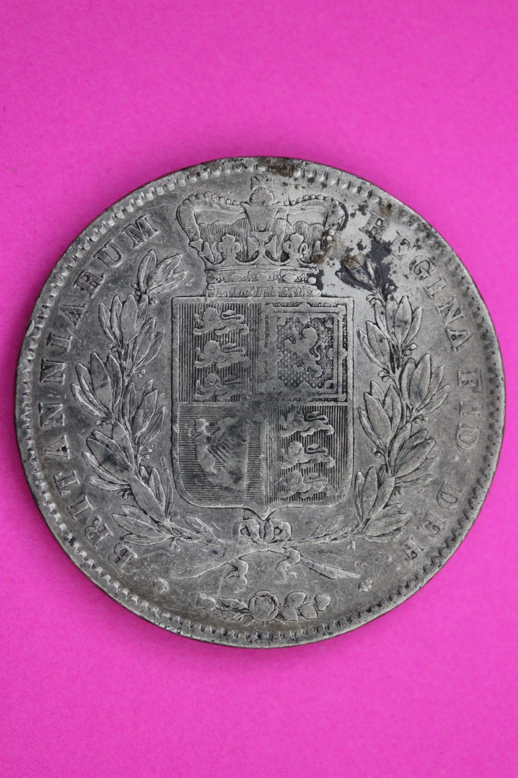 1844 United Kingdom Crown Silver Coin Guaranteed Authentic & Genuine 2200