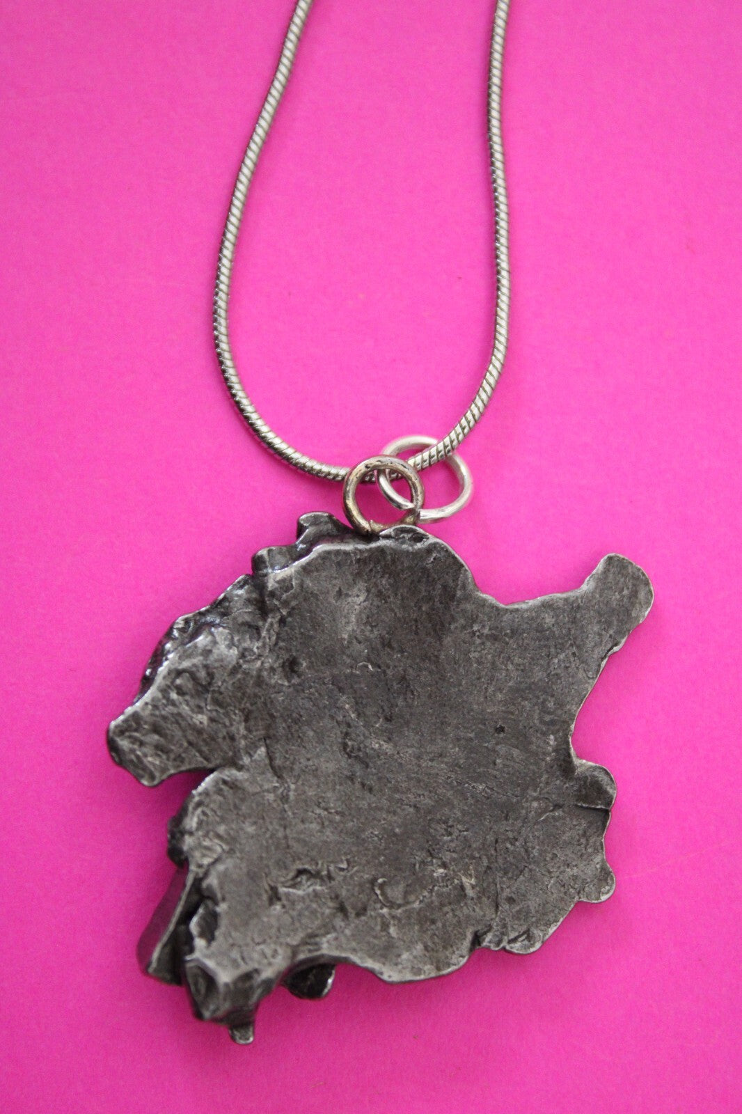 Meteorite Necklace W/ Chain Campo Del Cielo 10.5 Grams Real Dinosaur Girl COA 03