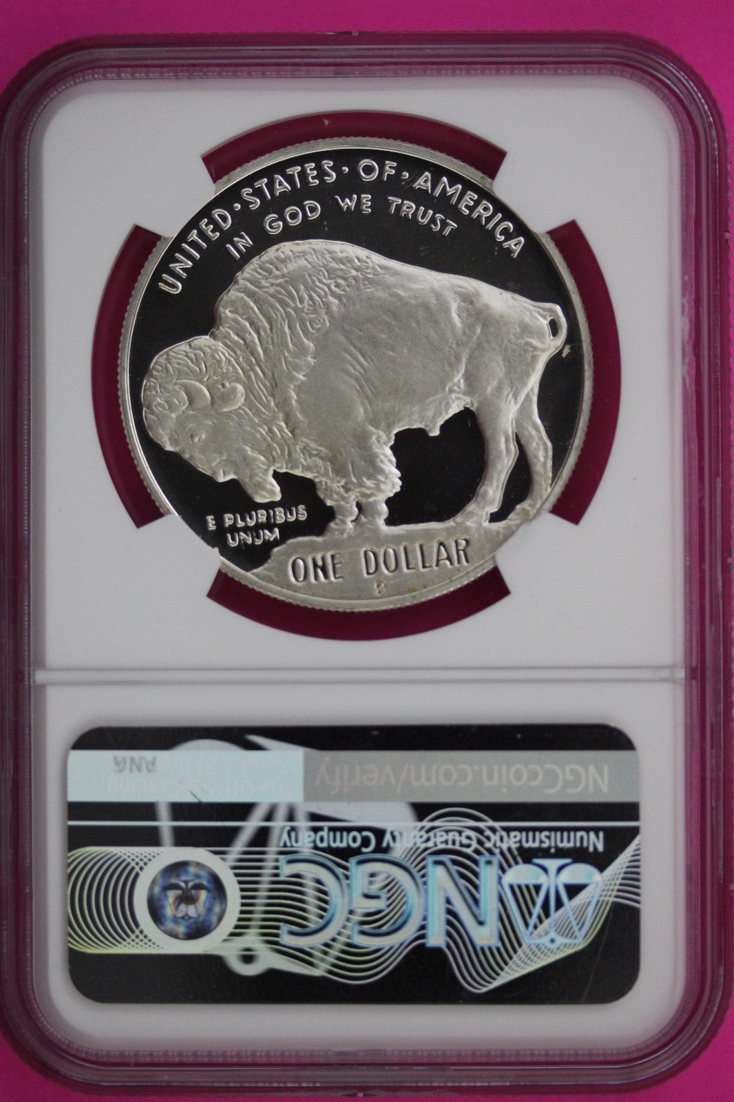 2001 P PF 69 Buffalo Commemorative Silver Dollar NGC Graded Ultra Cameo Slab 006