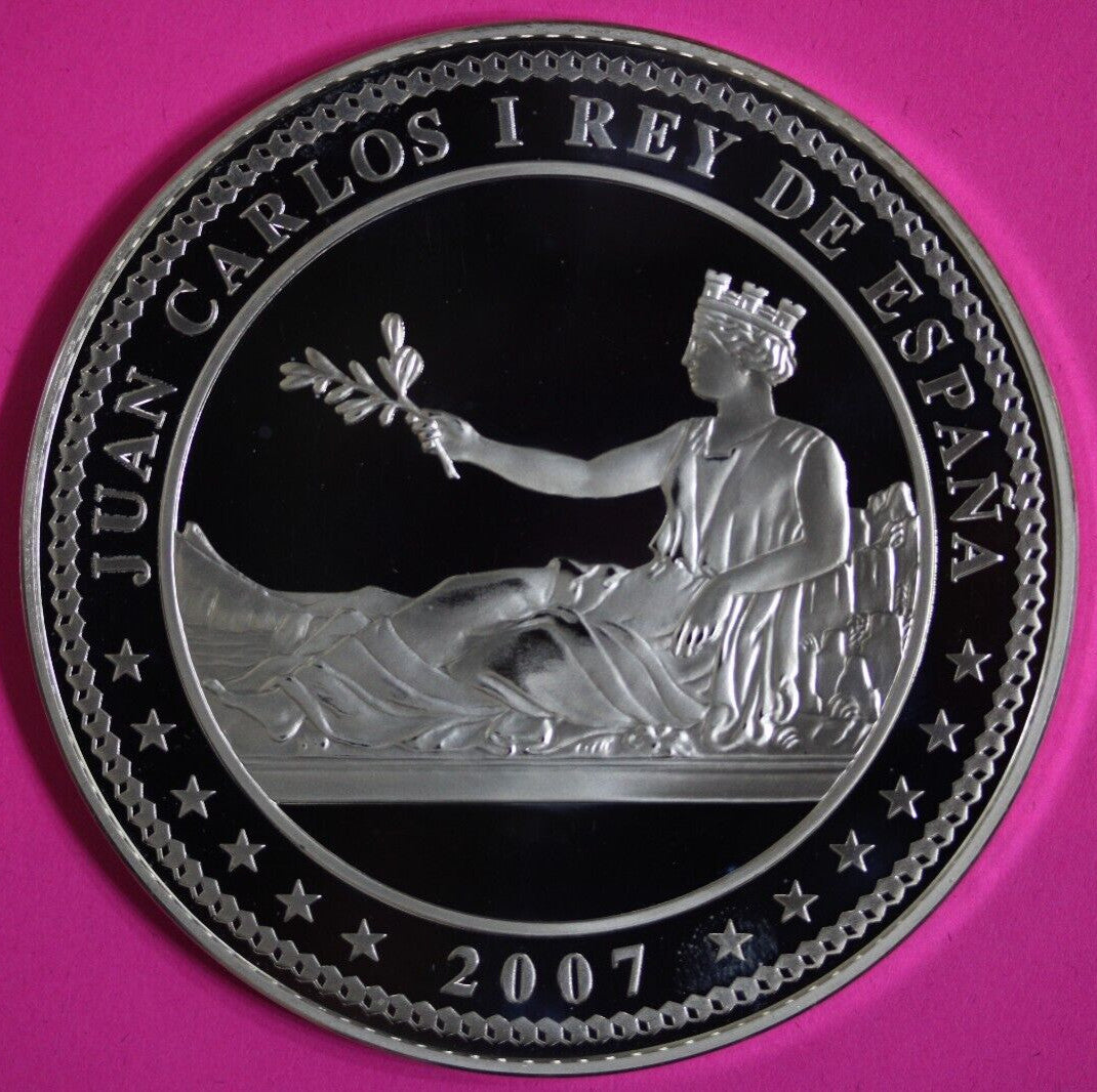 2007 Proof Spain 50 Euros Rapto de Europa 168.75 Grams .925 Silver Medal 7029