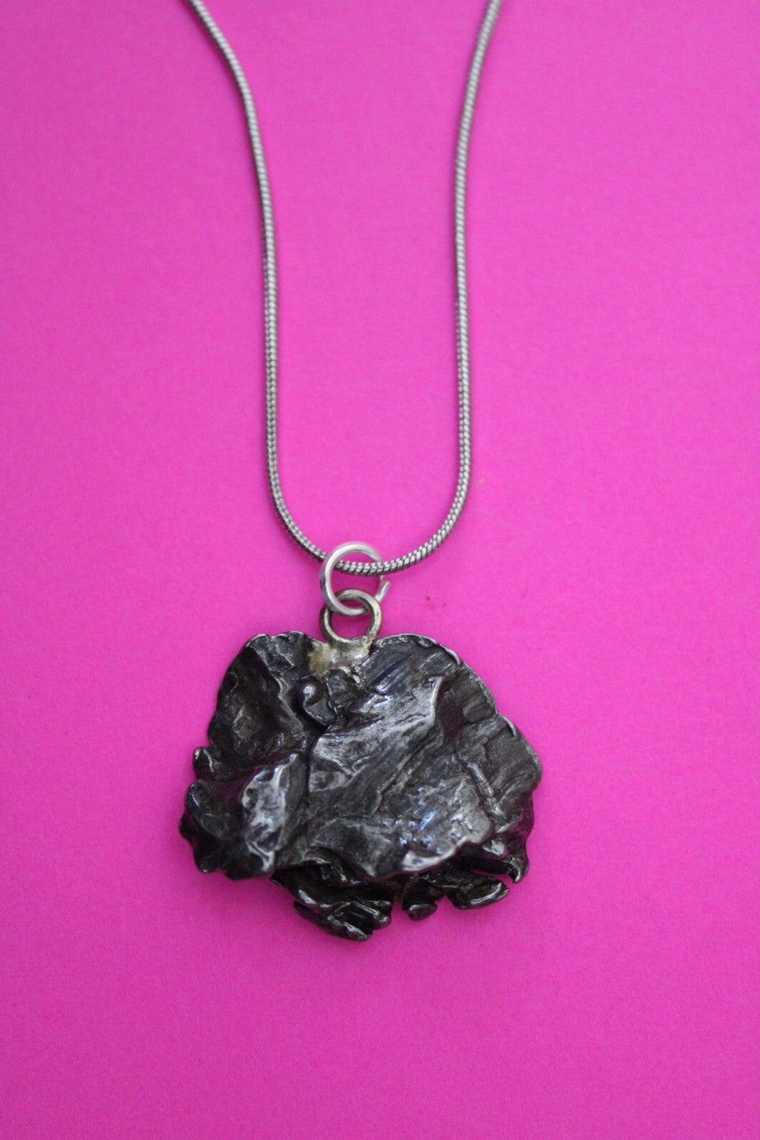 Meteorite Necklace W/ Chain Campo Del Cielo 11.7 Grams Real Dinosaur Girl COA 07