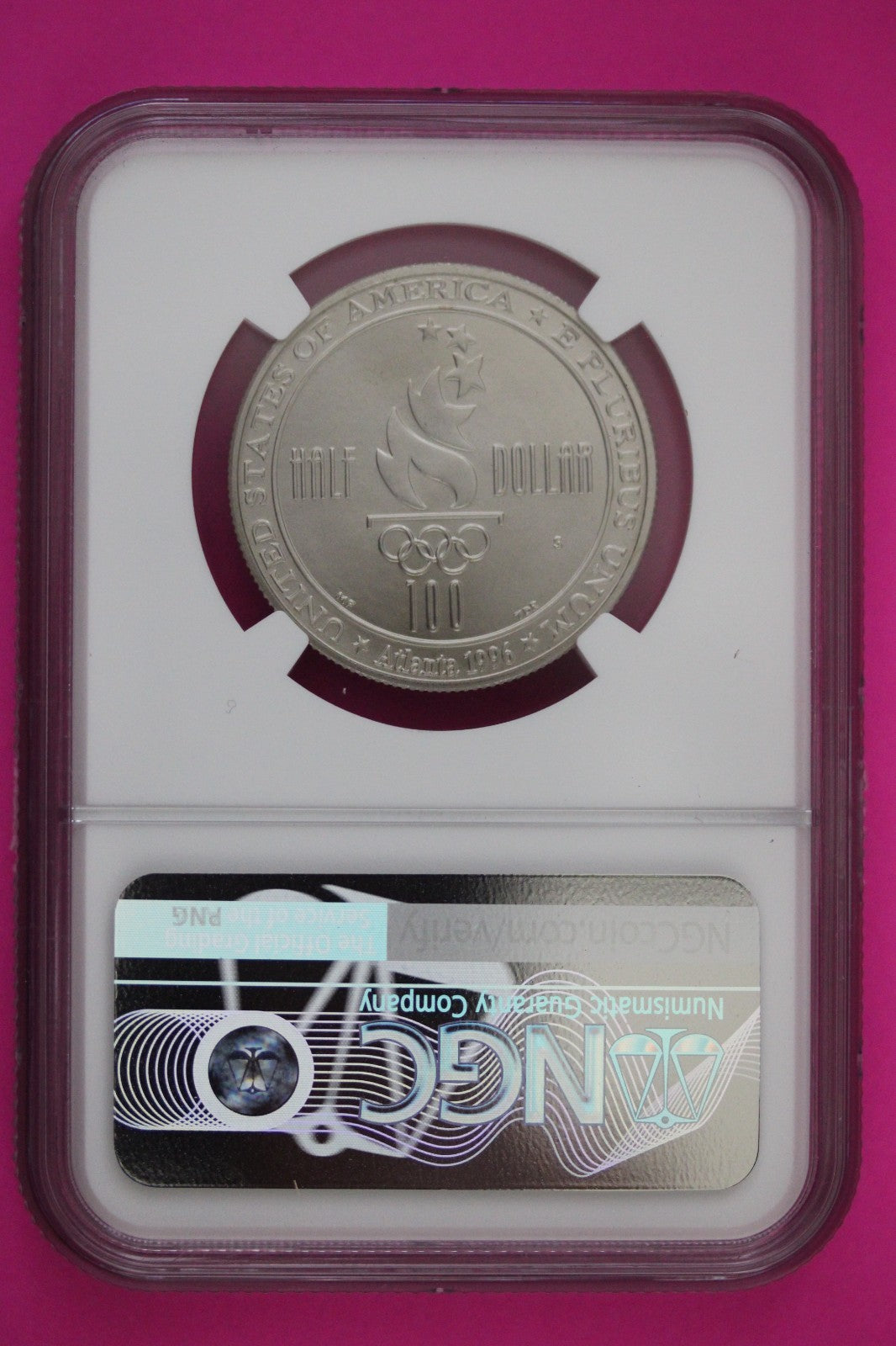 1996 S MS 70 Olympics Swimming Commemorative Clad Half Dollar NGC Authentic 123