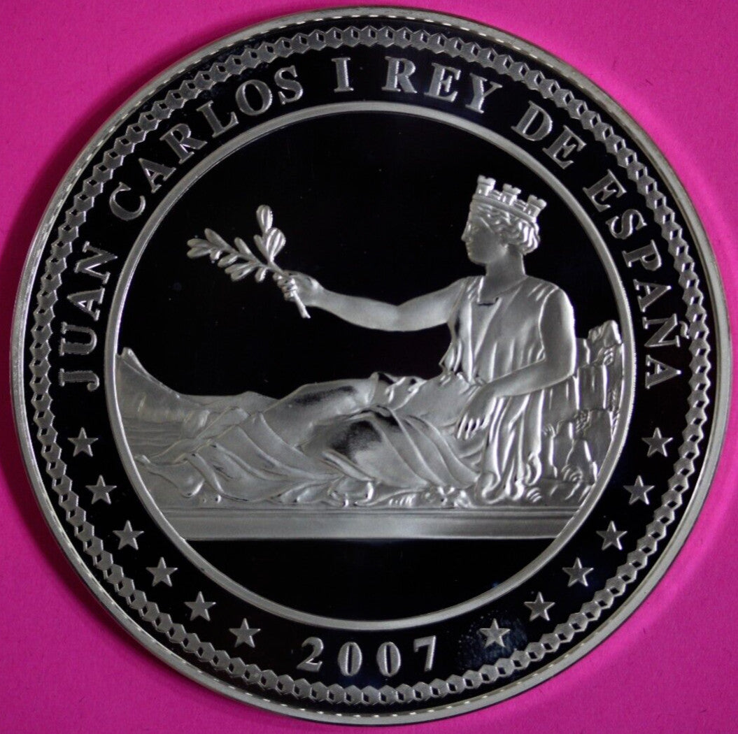 2007 Proof Spain 50 Euros Rapto de Europa 168.75 Grams .925 Silver Medal 7029