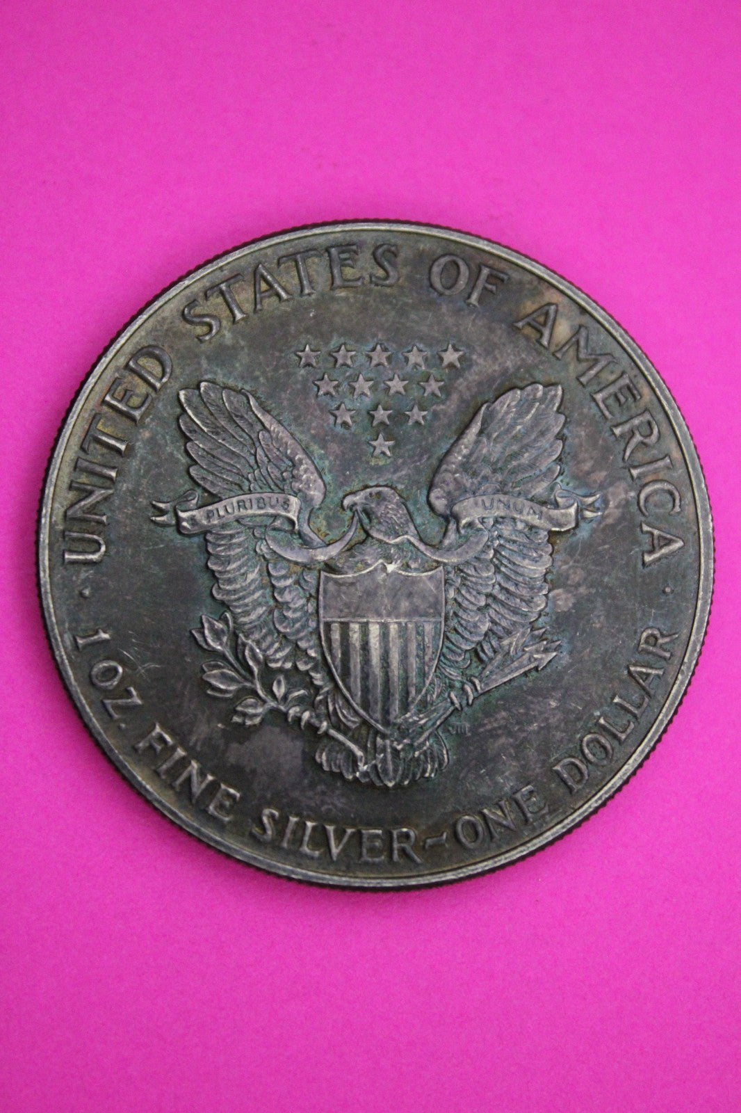 Natural Toned 1990 Silver American Eagle Guaranteed Authentic Genuine Coin 2306