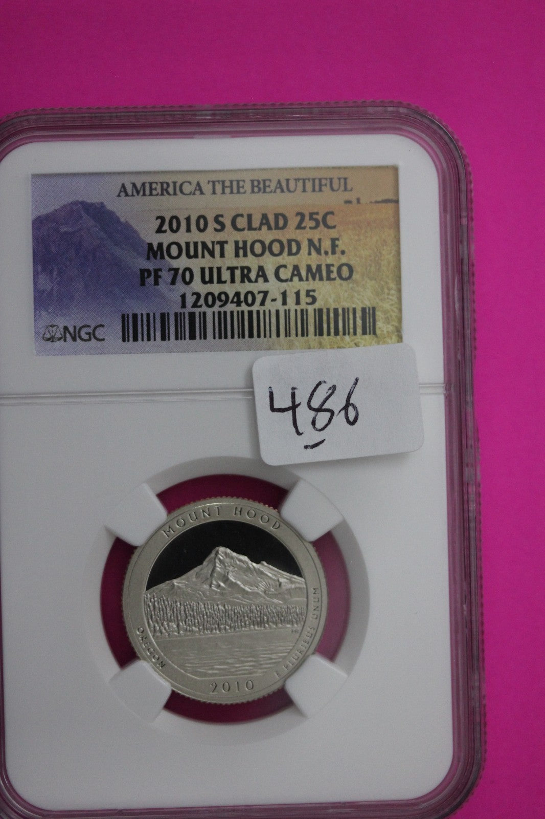 2010 S PF 70 Clad Quarter Mount Hood Park ATB NGC Graded Certified Slab 486